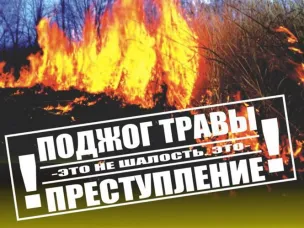 Поджог травы - это не шалость, это - преступление!